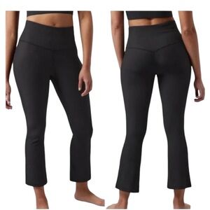 Athleta Elation Rib Crop Black Flare Leggings Size XS